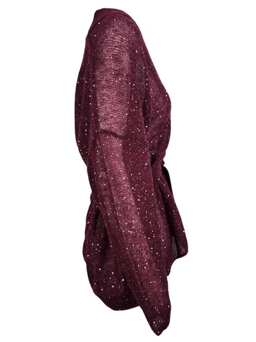 cardigan donna paillettes bordeaux ( Nude ) | 1101W2558111